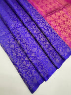 VSA591 - ink blue color body & purple color pallu , blouse pure silk saree