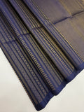 VSA601 - navy blue color body, pallu , blouse pure silk saree