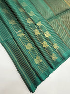 VSA386 - green color body, pallu , blouse pure silk saree