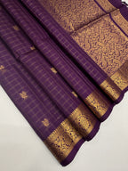 VSF946 - violet color body, pallu,blouse - Pure silk saree