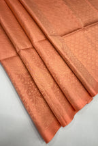VSA505 - peach color body, pallu , blouse pure silk saree