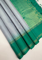 VSCB523 - sky blue color body , ramar blue color pallu , blouse - Pure silk saree