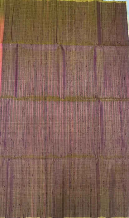 VSD150 - pink with orange color body &amp; yellow with violet color pallu,blouse - Pure silk saree