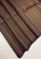 VSA637 - dark purple color body, pallu , blouse pure silk saree