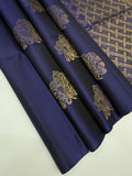 VSS469 - navy blue color body, pallu , blouse pure silk saree